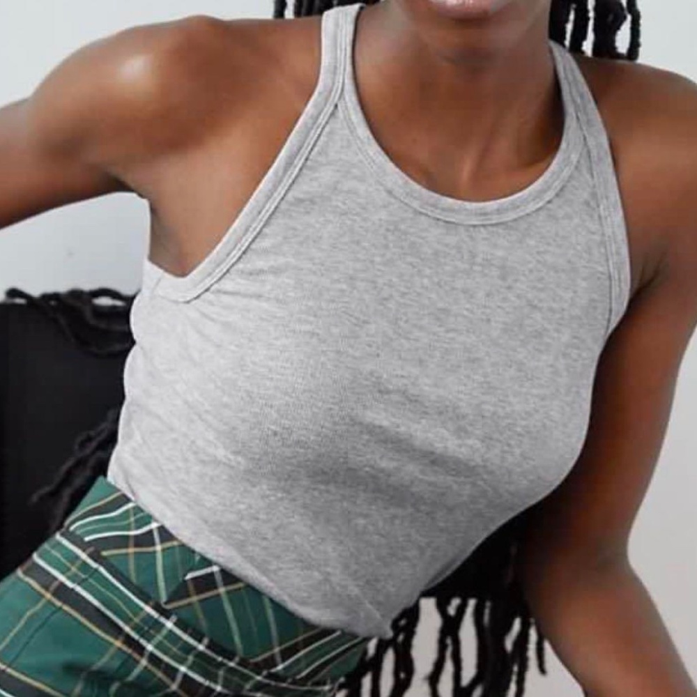 Aritzia Sunday Best Skyfall Heather Grey Tank Top (XS)